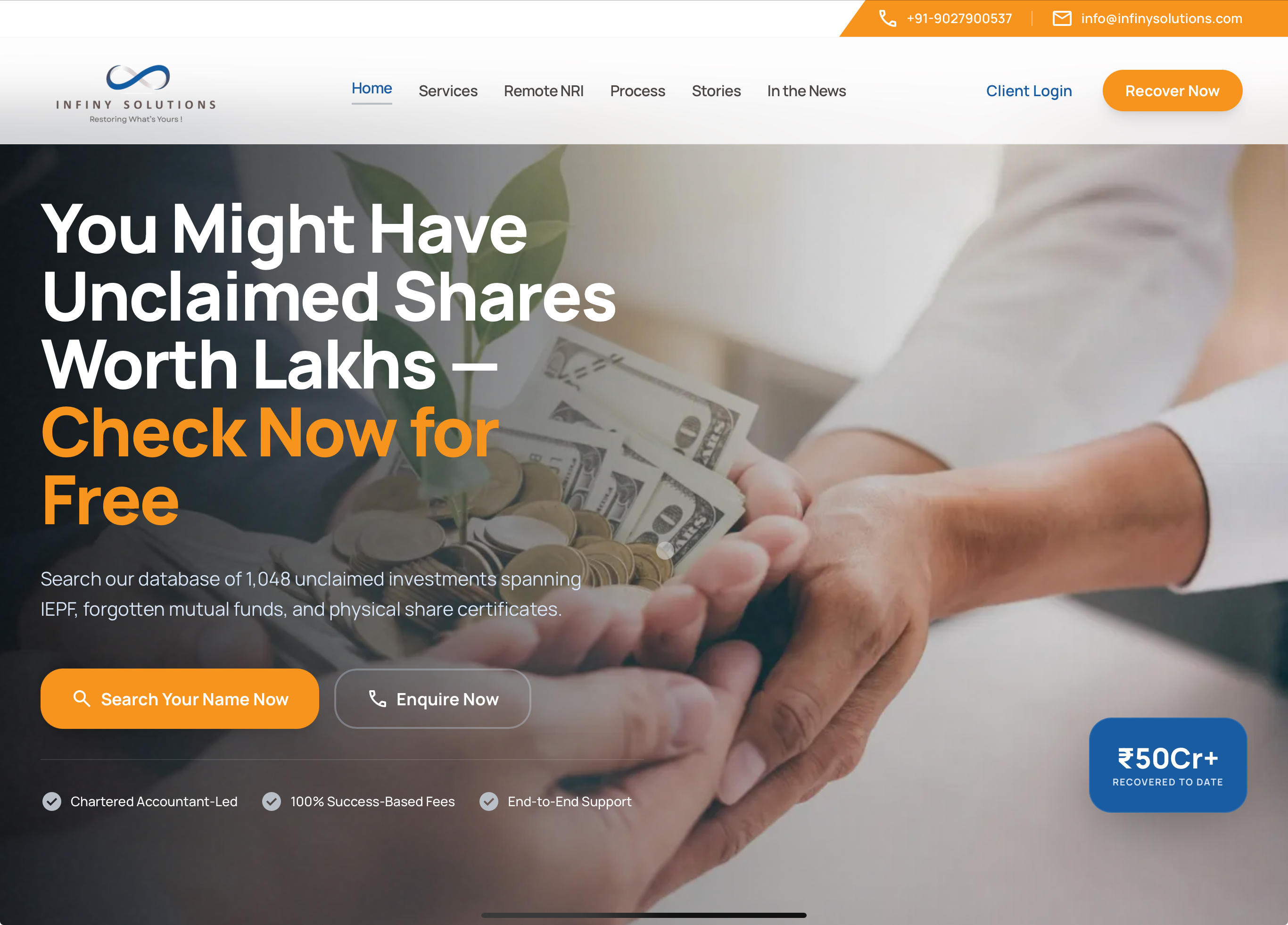 Infiny Solutions website preview